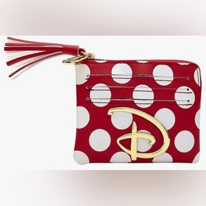 Loungefly Disney Red and White Polka Dot Logo Cardholder Coin Purse